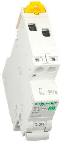 Schneider Installatie Automaat 1P + N 16A B-kar R9P09616