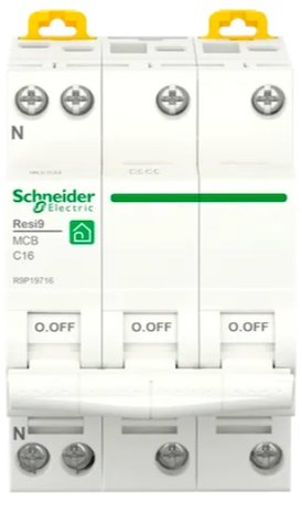 Schneider Installatie Automaat 3P + N 16A C-kar R9P19716