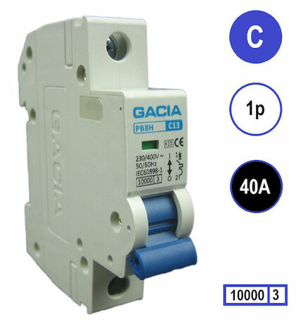 GACIA InstallatieAutomaat C40 1P - PB8H-1C40