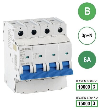 SEP INS1 inst.aut 3p+N - B - 6A - 10/15kA