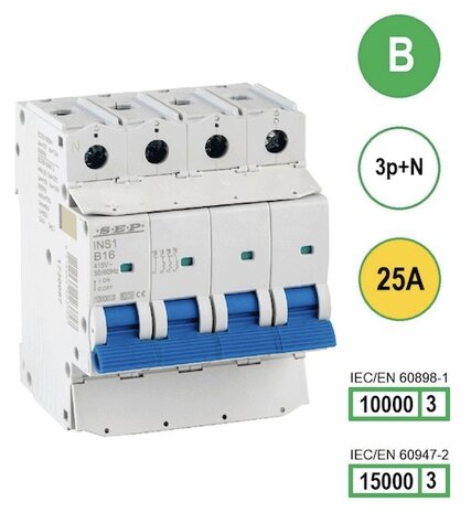 SEP INS1 inst.aut 3p+N - B - 25A - 10/15kA