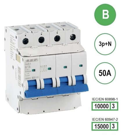 SEP INS1 inst.aut 3p+N - B - 50A - 10/15kA