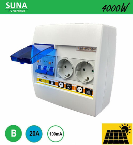 Compacte PV verdeler SEP 1 Fase (1x B20 ALA 100mA + 1 ALA 30mA + 2 WCD)