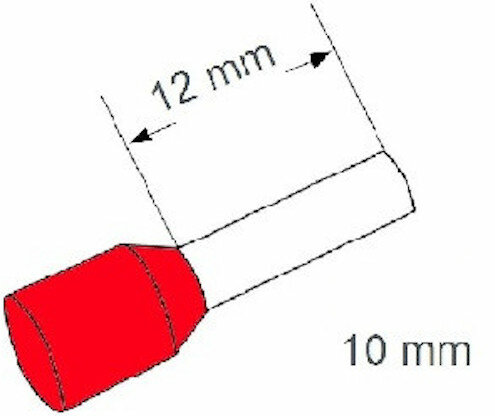 10mm2 Adereindhuls voor soepele draad