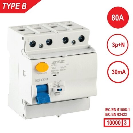 SEP RCD1 Type B al.schak 4p 80A 30mA