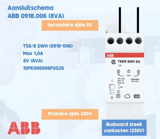 ABB 0918.006 (8VA) Aansluitschema beltrafo
