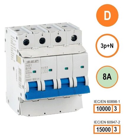 SEP D8 Installatieautomaat (3P+N) - 4 modules breed