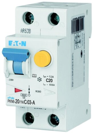 Eaton Aardlekautomaat (alamat) 1P+N 20A C-kar (300mA)