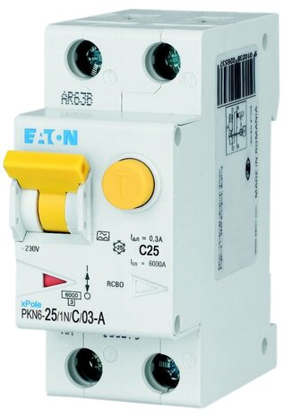 Eaton Aardlekautomaat C25 Alamat - 2 Polig (1P+N)
