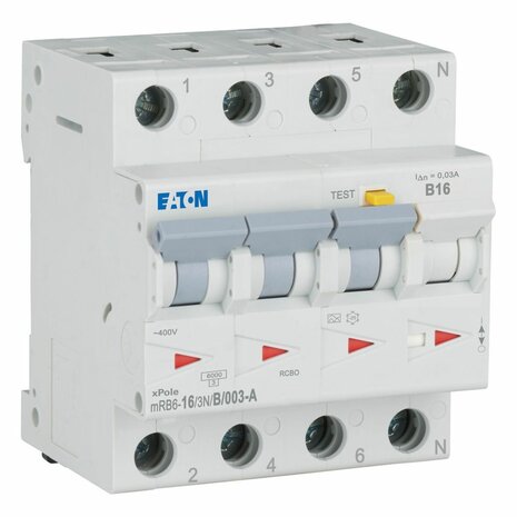 Eaton Aardlekautomaat (alamat) 3P+N 16A B-kar (30mA)