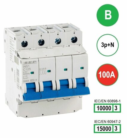 SEP INS1 inst.aut 3p+N - B - 100A - 10/15kA