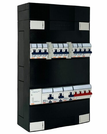 Gewiss 3 Fase Groepenkast 8 Groepen + Fornuisgroep 2P2N + Trafo