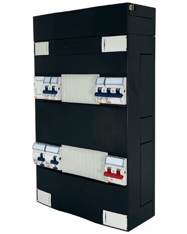 1 Fase Gewiss groepenkast met 3 groepen + Fornuisgroep & Beltrafo