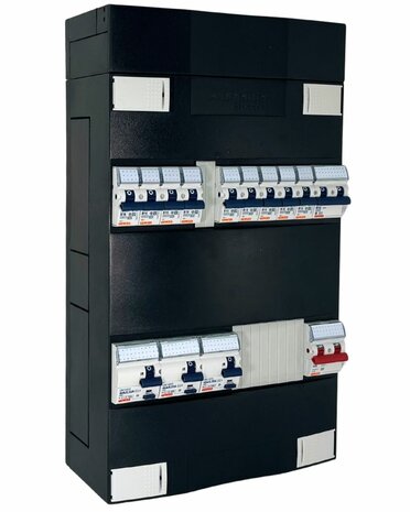 Gewiss groepenkast 1 Fase 9 groepen 2P+2N Fornuisgroep - Gewiss LAG/1F/3/9K