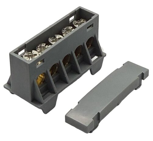 SEP AST16-51 verdeelblok grijs 5x16 mm&sup2; TS15 DIN-rail