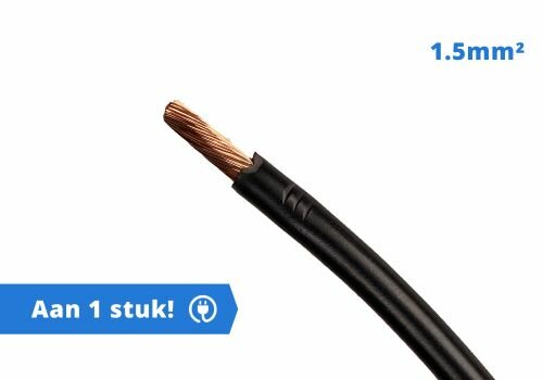 Zwarte 1,5mm2 groepenkast bedrading - per meter