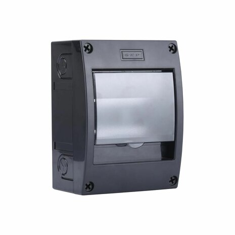 linker voorzijde schuin SEP UniBox MST-6 mini installatieverdeler 6 modules IP20