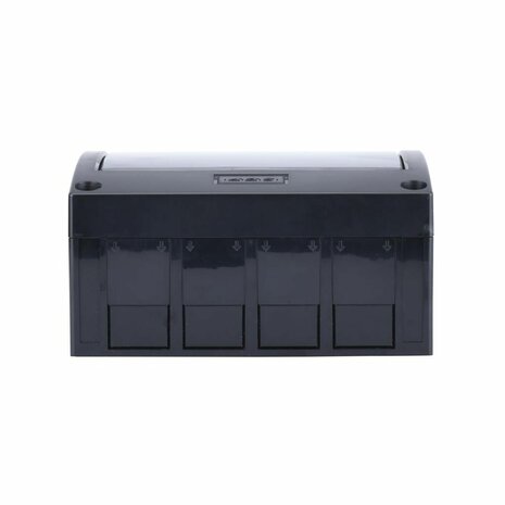 bovenzijde 8&nbsp;module&nbsp;zwarte&nbsp;miniverdeler met deur