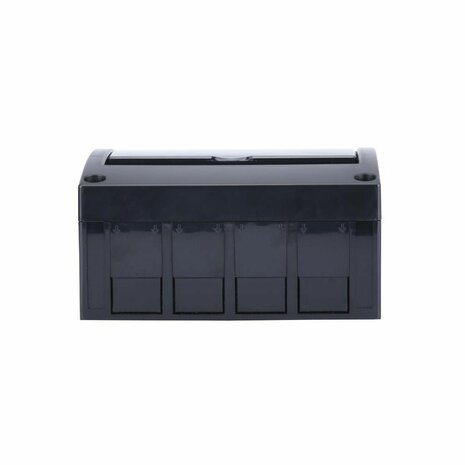 Onderzijde 8&nbsp;module&nbsp;zwarte&nbsp;miniverdeler met deur
