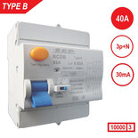 SEP 40A Type B aardlekschakelaar 3P+N (30mA)