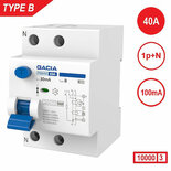 Gacia 40A - 1P+N aardlekschakelaar Type B (100mA)