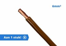 Bruin 6mm2 groepenkast bedrading - 90 graden! - per meter