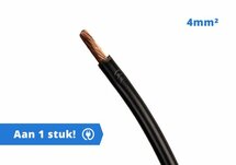 Zwarte 4mm2 groepenkast bedrading - 90 graden! - per meter