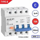 SEP C10 Type B aardlekautomaat 3P+N (300mA)