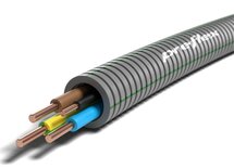 Voorbedrade PREFLEX flexbuis 16mm - VD draad 3x2,5mm² + 1x1,5mm² / bruin, blauw, geel/groen, Zwart (100m)