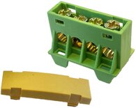 SEP AST16-43 aansluit/verdeelblok geel/groen 4x16 mm² voor TS15 DIN-rail