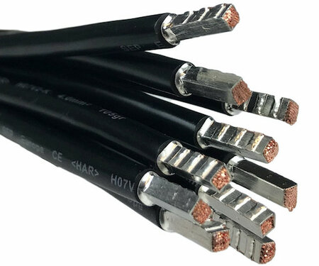 Zwarte 10mm2 (350 mm) groepenkast bedrading