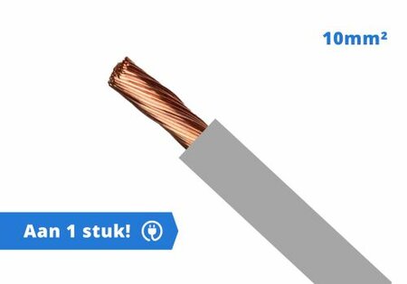 Grijs 10mm2 groepenkast bedrading - 90 graden! - per meter