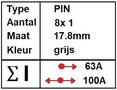 Kamrail 8 Pin - 1 fase (prijs per stuk)