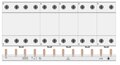 Kamrail 12 modules PIN - 3 fase (1x 3P+N - 4x 1P+N Onder) 10mm²